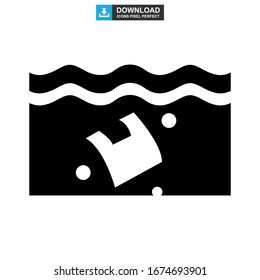 pollution sea icon or logo isolated sign symbol vector illustration - high quality black style vector icons

