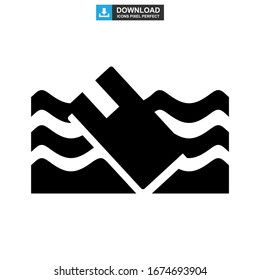 pollution sea icon or logo isolated sign symbol vector illustration - high quality black style vector icons
