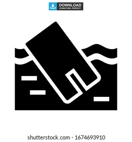 pollution sea icon or logo isolated sign symbol vector illustration - high quality black style vector icons
