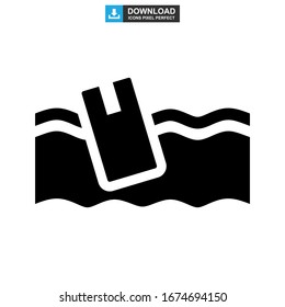 pollution sea icon or logo isolated sign symbol vector illustration - high quality black style vector icons
