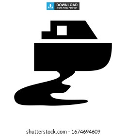 pollution sea icon or logo isolated sign symbol vector illustration - high quality black style vector icons
