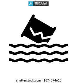 pollution sea icon or logo isolated sign symbol vector illustration - high quality black style vector icons
