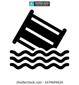 pollution sea icon or logo isolated sign symbol vector illustration - high quality black style vector icons
