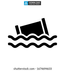 pollution sea icon or logo isolated sign symbol vector illustration - high quality black style vector icons
