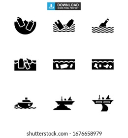 pollution sea icon or logo isolated sign symbol vector illustration - Collection of high quality black style vector icons
