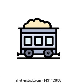 Pollution, Train, Transport  Flat Color Icon. Vector icon banner Template