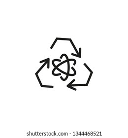 Pollution utilization line icon. Recycling, atom, reusing. Ecology concept. Vector illustration can be used for topics like environment, waste, care of nature