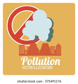 Pollution vector design in color background