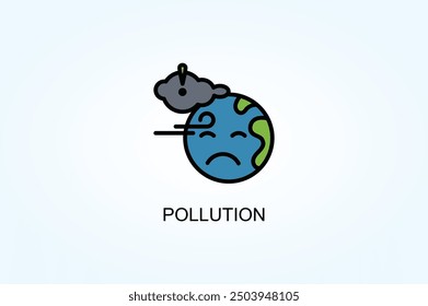 Illustration des Verschmutzungsvektors oder Logo-Zeichensymbols