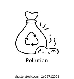 Pollution Vector Outline Style Icon. Eps 10 file