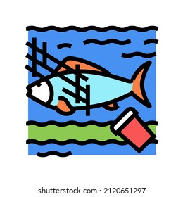 pollution water color icon vector. pollution water sign. isolated symbol illustration