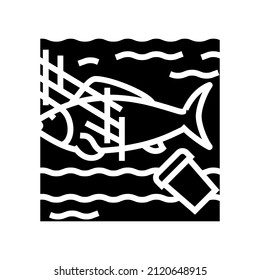 pollution water glyph icon vector. pollution water sign. isolated contour symbol black illustration