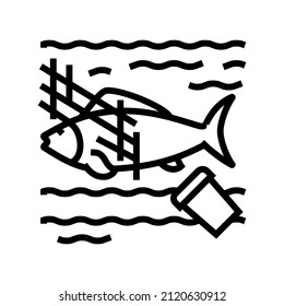 pollution water line icon vector. pollution water sign. isolated contour symbol black illustration