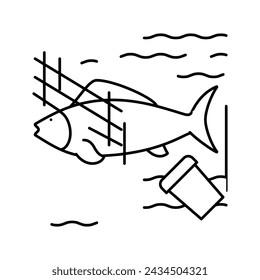 pollution water line icon vector. pollution water sign. isolated contour symbol black illustration