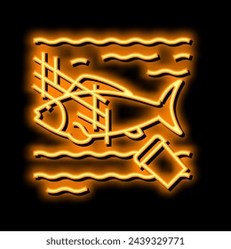 pollution water neon light sign vector. pollution water illustration