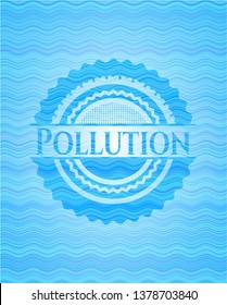Pollution water wave style emblem.