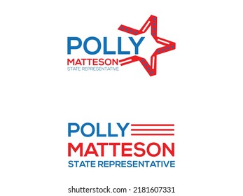 Polly Matteson State Representative Logo Design Vector.eps