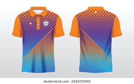 polo blue and orange t-shirt sport jersey design