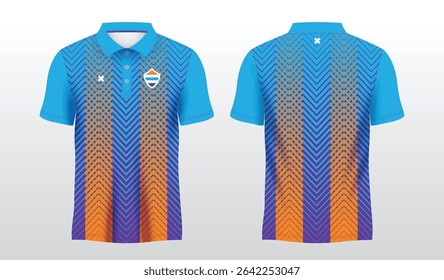 polo blue and orange t-shirt sport jersey design