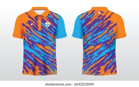 polo blue and orange t-shirt sport jersey design