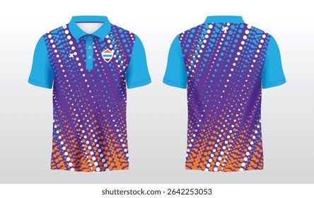 polo blue and orange t-shirt sport jersey design
