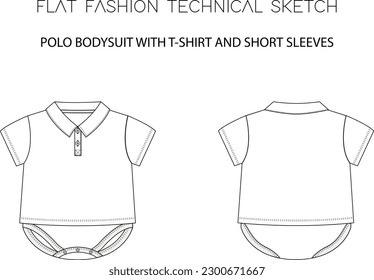 POLO BODYSUIT WITH T-SHIRT AND SHORT SLEEVES