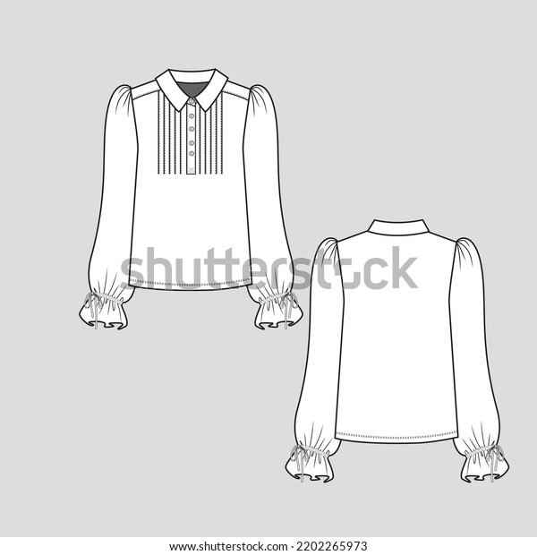 Polo Collar Neck Pleated T Shirt Stock Vector (Royalty Free) 2202265973 ...