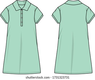 polo dress vector template pattern