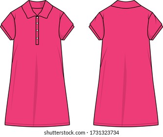 polo dress vector template pattern