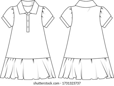 polo dress vector template pattern