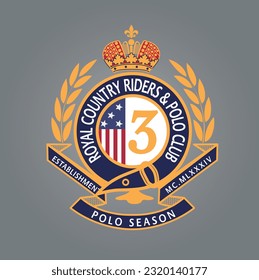 Polo Embroidery Royalty Crest Design