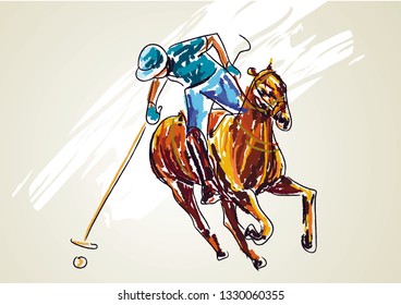 Polo games illustrated artwork