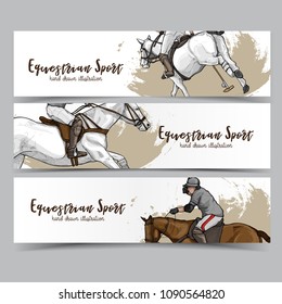 Polo horse banner design template.