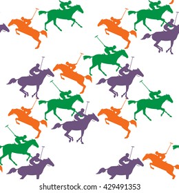 polo horse pattern on isolated background