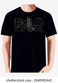 Polo horse and player sign. Vector Illustration.Typography for t shirt print.
