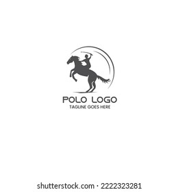 polo logo design - polo horseman silhouette for polo club or sport