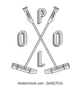 Polo Logo. Vintage Polo Labels. Badges And Design Elements. Polo Lettering. Polo Stick. Premium Engraving Illustration Of Horse Sport. Emblem For Rewarding. Eps 8