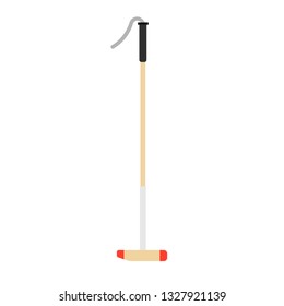 Polo Mallet Horse Sport Game Vector Icon. Club Equestrian Wooden Stick Jockey. Equipment Element Sign