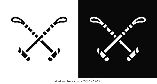 Polo mallet Ícone Branco e Preto Estilo de Fundo