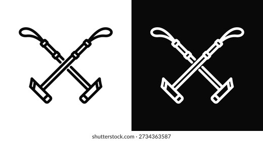 Polo mallet Ícone Branco e Preto Estilo de Fundo