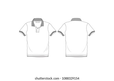 polo neck mens tshirt vector illustration template