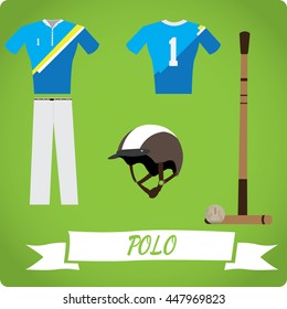 Polo objects, Sport uniform, Vector illustration
