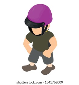 Polo player icon. Isometric illustration of polo player vector icon for web
