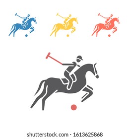 Polo player icon. Vector signs for web graphics.