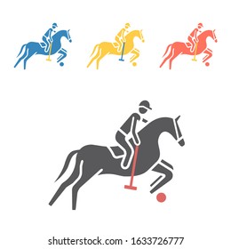 Polo player icon. Vector signs for web graphics.