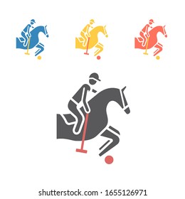 Polo player icon. Vector signs for web graphics.