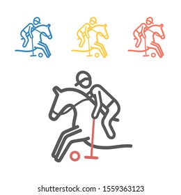 Polo player line icon. Vector signs for web graphics.