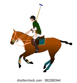 Polo player, vector illustration.