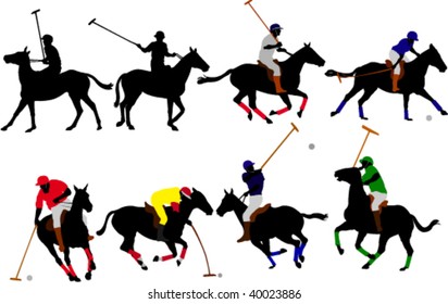 polo players vector silhouette