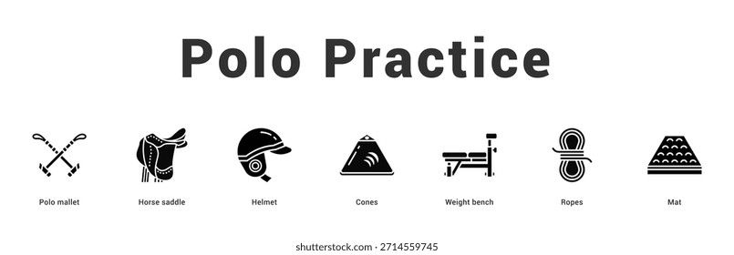 Polo Practice Modern and clean web banner illustration featuring thematic icons for visual communication